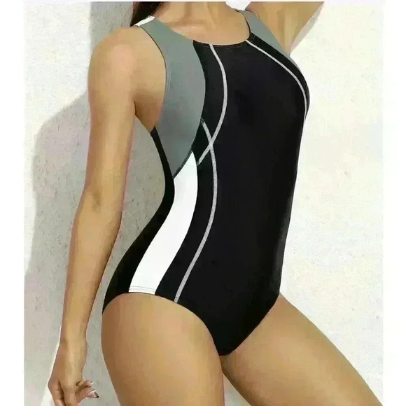 Attraco Athletic One Piece Swimsuit Racerback NWT Size Large - Picture 2 of 11
